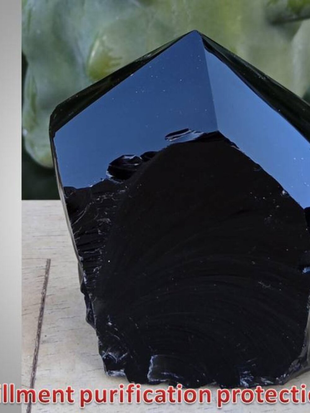 black obsidian POINT : healing : protection transformation 01